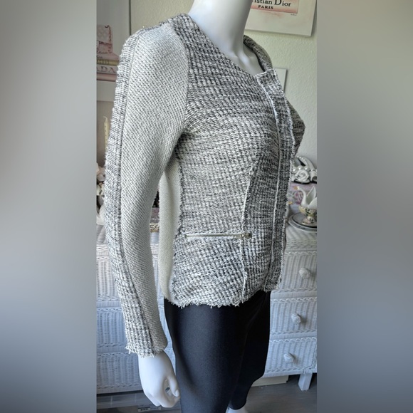 ANTHROPOLOGIE Cartonnier Cotton Tweed Jacket with Gold Metallic Threads size S - Picture 4 of 11